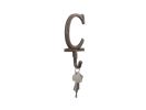 Cast Iron Letter C Alphabet Wall Hook 6"