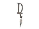 Cast Iron Letter D Alphabet Wall Hook 6"