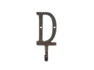 Cast Iron Letter D Alphabet Wall Hook 6"