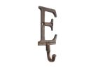 Cast Iron Letter E Alphabet Wall Hook 6"