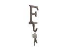 Cast Iron Letter F Alphabet Wall Hook 6"