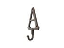 Cast Iron Letter A Alphabet Wall Hook 6"