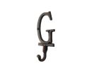Cast Iron Letter G Alphabet Wall Hook 6"