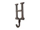 Cast Iron Letter H Alphabet Wall Hook 6"