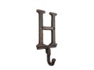 Cast Iron Letter H Alphabet Wall Hook 6"