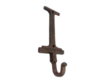 Cast Iron Letter I Alphabet Wall Hook 6" (Finish: Rustic Copper)