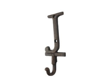 Cast Iron Letter J Alphabet Wall Hook 6" (Finish: Rustic Copper)