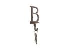 Cast Iron Letter B Alphabet Wall Hook 6"