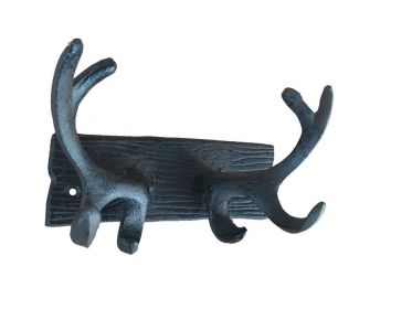 Cast Iron Antler Double Hook 8" (Finish: Cast Iron)