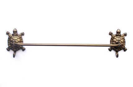 Turtle Bath Towel Holder 28" (Finish: Antique Brass)