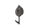 Cast Iron Birch Tree Leaf Decorative Metal Tree Branch Hook 5.5"