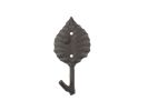 Cast Iron Birch Tree Leaf Decorative Metal Tree Branch Hook 5.5"