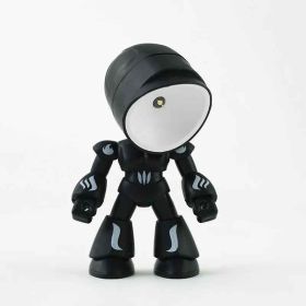 1pc Mini LED Night Light Cartoon Table Lamp Hero War Police Night Light (Color: Black)