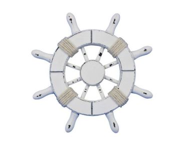 Decorative Ship Wheel (style: 6" Rustic White)