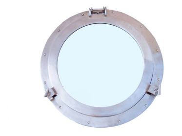 Decorative Ship Porthole Window 20" (Finish: Brushed Nickel Deluxe Class)