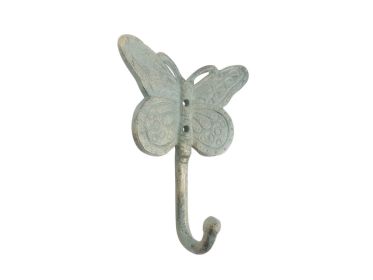 Cast Iron Butterly Decorative Metal Wall Hook 5" (Finish: Antique Bronze)