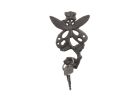 Cast Iron Butterfly on a Branch Decorative Metal Wall Hook 6.5"