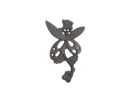 Cast Iron Butterfly on a Branch Decorative Metal Wall Hook 6.5"