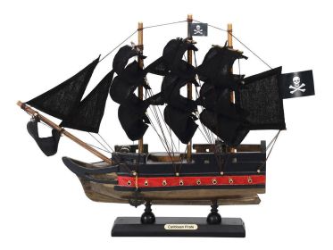 Wooden Caribbean Pirate Ship Model (style: 12" Limited / Black Sails)