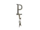 Cast Iron Letter P Alphabet Wall Hook 6"
