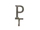 Cast Iron Letter P Alphabet Wall Hook 6"