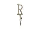 Cast Iron Letter R Alphabet Wall Hook 6"