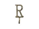 Cast Iron Letter R Alphabet Wall Hook 6"