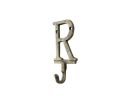 Cast Iron Letter R Alphabet Wall Hook 6"