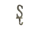 Cast Iron Letter S Alphabet Wall Hook 6"