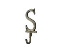 Cast Iron Letter S Alphabet Wall Hook 6"