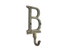 Cast Iron Letter B Alphabet Wall Hook 6"
