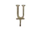 Cast Iron Letter U Alphabet Wall Hook 6"