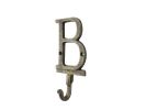 Cast Iron Letter B Alphabet Wall Hook 6"