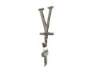 Cast Iron Letter V Alphabet Wall Hook 6"