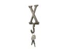 Cast Iron Letter X Alphabet Wall Hook 6"
