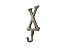 Cast Iron Letter X Alphabet Wall Hook 6"