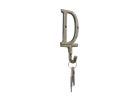 Cast Iron Letter D Alphabet Wall Hook 6"