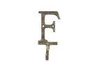 Cast Iron Letter F Alphabet Wall Hook 6"