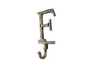 Cast Iron Letter F Alphabet Wall Hook 6"