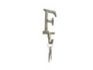 Cast Iron Letter F Alphabet Wall Hook 6"