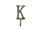Cast Iron Letter K Alphabet Wall Hook 6"