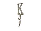 Cast Iron Letter K Alphabet Wall Hook 6"
