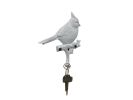 Cast Iron Robin Sitting on a Tree Branch Decorative Metal Wall Hook 6.5"