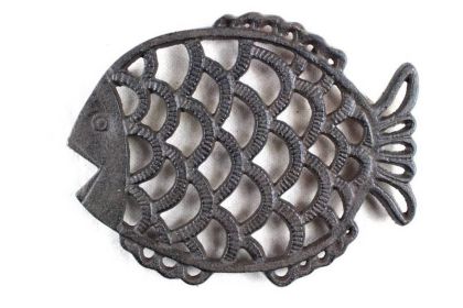 Cast Iron Big Fish Trivet 8" (Finish: Cast Iron)