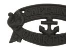 Cast Iron Captains Quarters Sign 8"