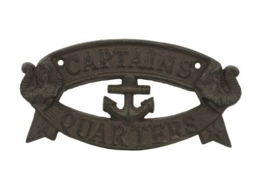 Cast Iron Captains Quarters Sign 8" (Finish: Cast Iron)