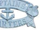 Cast Iron Captains Quarters Sign 8"