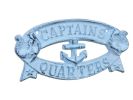 Cast Iron Captains Quarters Sign 8"