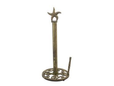Cast Iron Starfish Paper Towel Holder 15" (Finish: Rustic Gold)