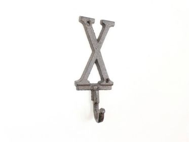 Cast Iron Letter X Alphabet Wall Hook 6" (Finish: Cast Iron)